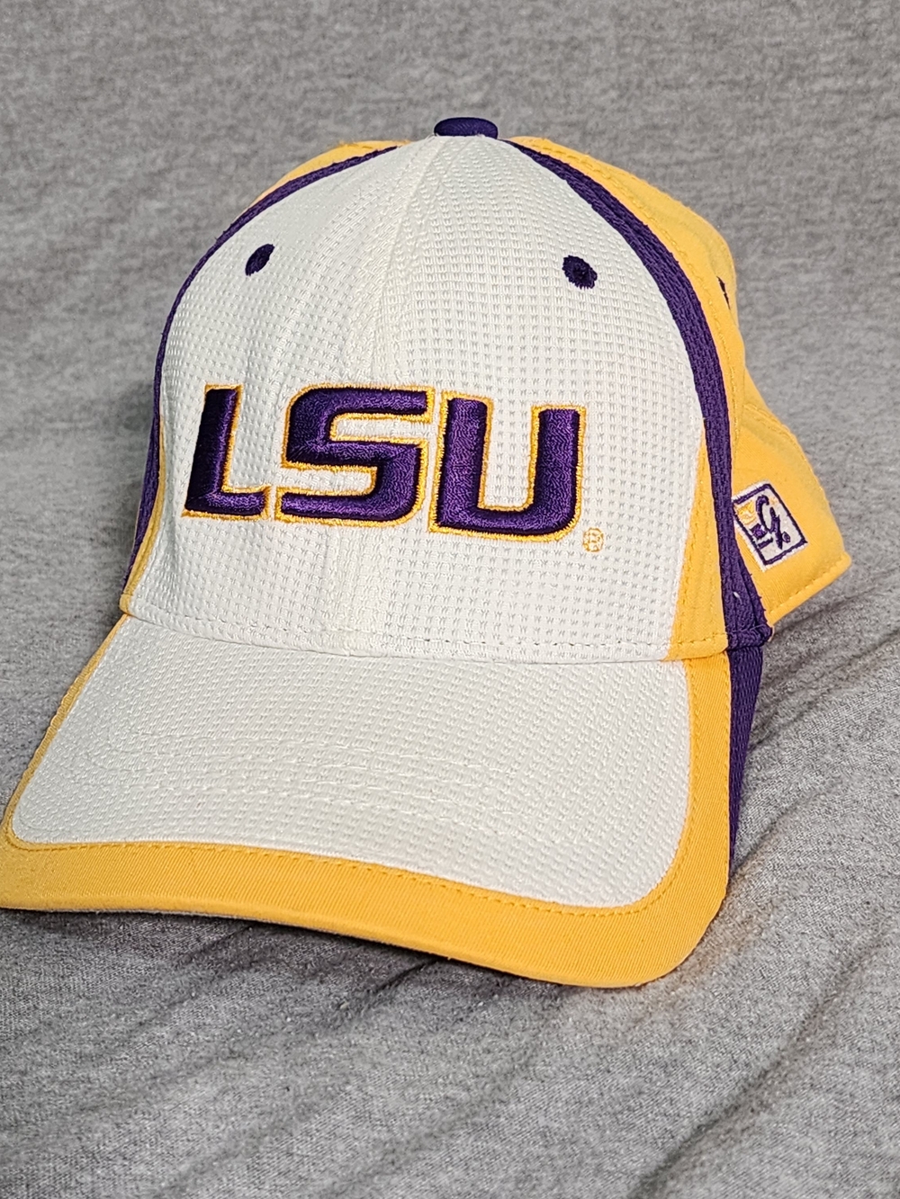 LSU Tigers The Game Pro X10 Fitted Hat Purple Gold White One Size NCAA Unisex